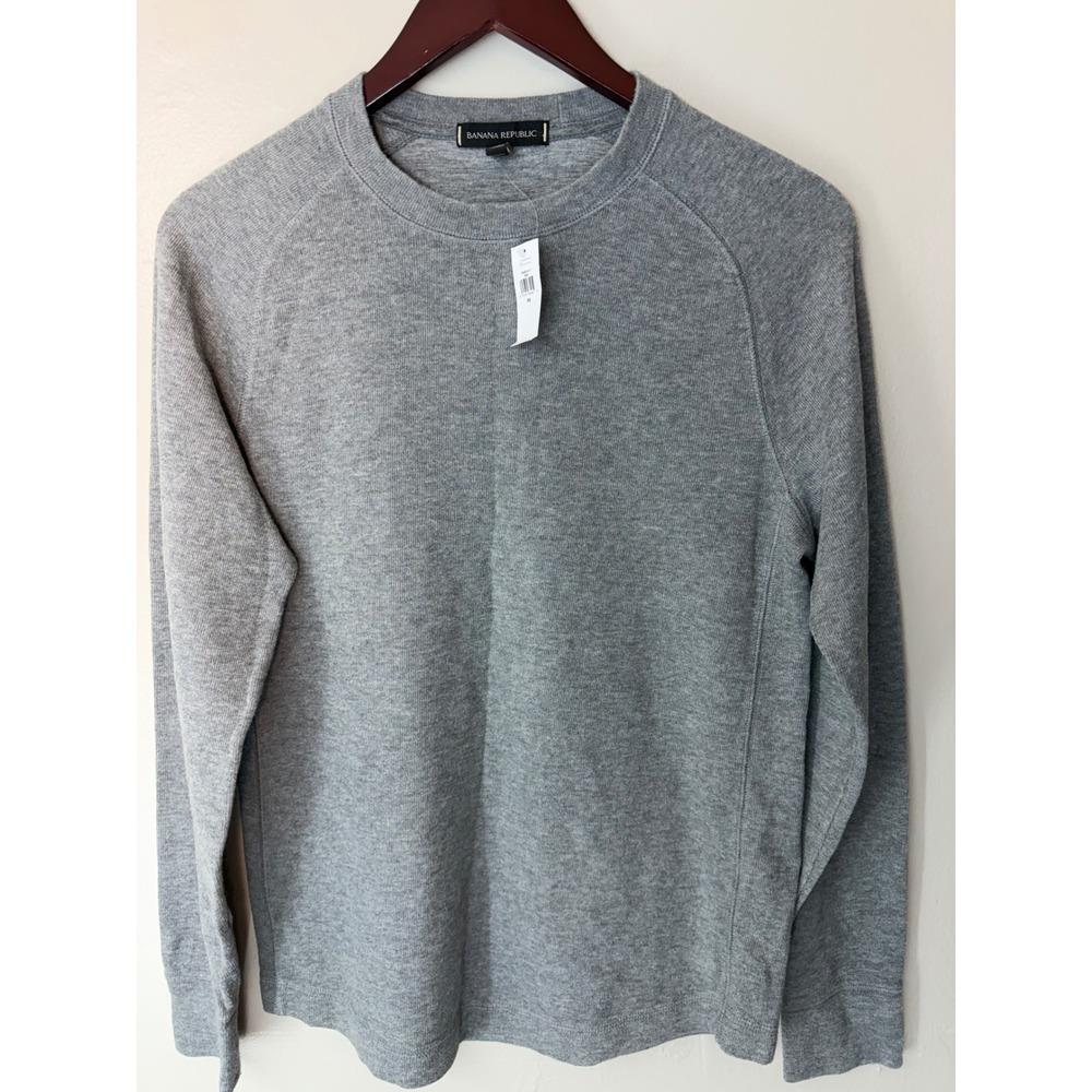 Banana Republic Mens Crewneck Raglan Sweater Heather Gray XS 744220-01-1